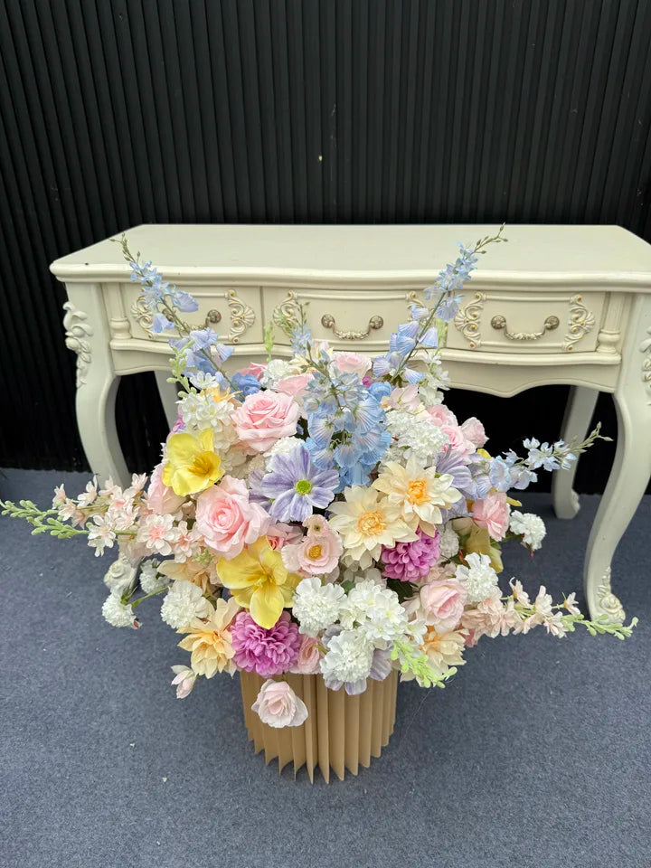 Customized Artificial Flower Ball Wedding Decoration Table Centerpiece Marriage Bouquet Road Lead Silk Floral Ball Display Props