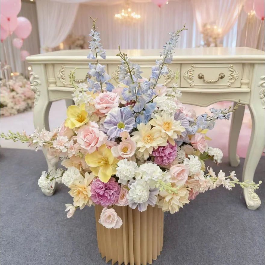 Customized Artificial Flower Ball Wedding Decoration Table Centerpiece Marriage Bouquet Road Lead Silk Floral Ball Display Props