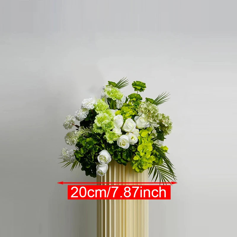 Luxury Green Orchid Hydrangea KT Board Flower Row Wedding Backdrop Decor Floral Arrangement Event Props Stage Aisle Floor Flower