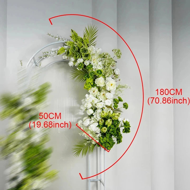 White Green Arrangement Wedding Backdrop Arch Decor Hang Flower Row Table Centerpiece Row Event Party Floor Floral Supplies Deco