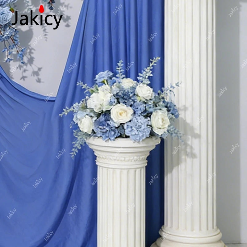 Blue Artificial Hang Flower Rose Hydrangea Flowers Floor Flower Row Wedding Backdrop Decoration Scene Road Lead Flower Ball Prop