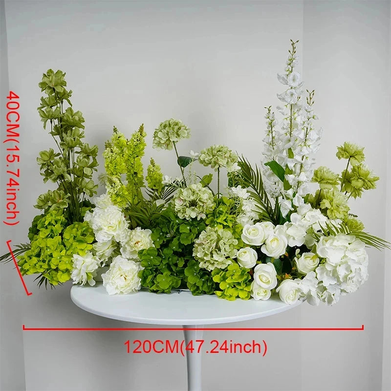 White Green Arrangement Wedding Backdrop Arch Decor Hang Flower Row Table Centerpiece Row Event Party Floor Floral Supplies Deco