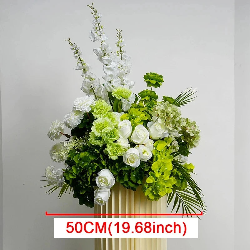 White Green Arrangement Wedding Backdrop Arch Decor Hang Flower Row Table Centerpiece Row Event Party Floor Floral Supplies Deco
