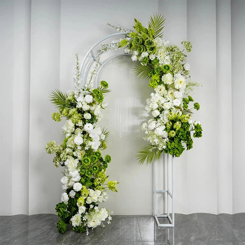 White Green Arrangement Wedding Backdrop Arch Decor Hang Flower Row Table Centerpiece Row Event Party Floor Floral Supplies Deco