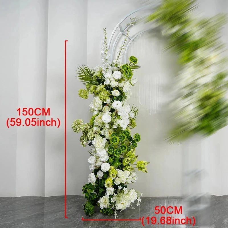 White Green Arrangement Wedding Backdrop Arch Decor Hang Flower Row Table Centerpiece Row Event Party Floor Floral Supplies Deco