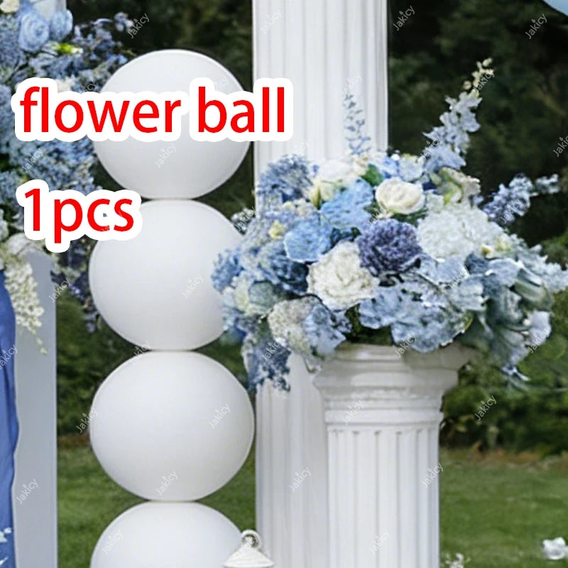 Blue Artificial Hang Flower Rose Hydrangea Flowers Floor Flower Row Wedding Backdrop Decoration Scene Road Lead Flower Ball Prop