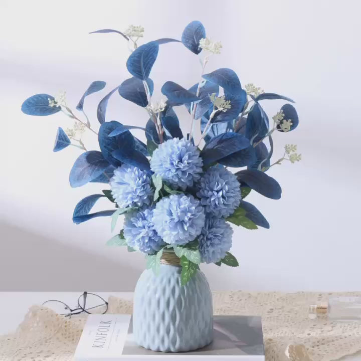 Artificial Flowers Chrysanthemum Set Fake Flower Leaf Stem for DIY Wedding Bouquets Flower Arrangements Party Home Decorations